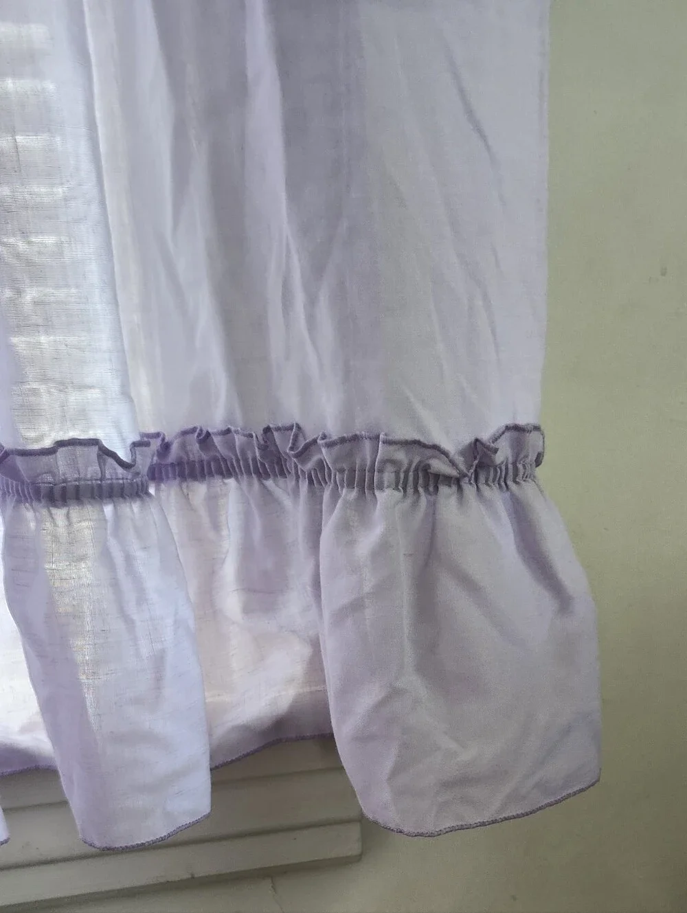 Lavender Ruffle Sheer Window Curtain Panel - Brand